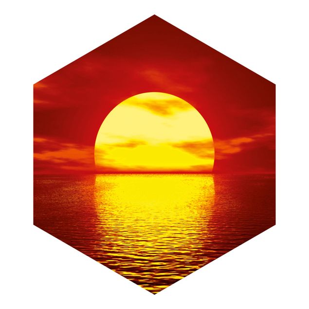 Papier peint panoramique hexagonal Fantastic Sunset