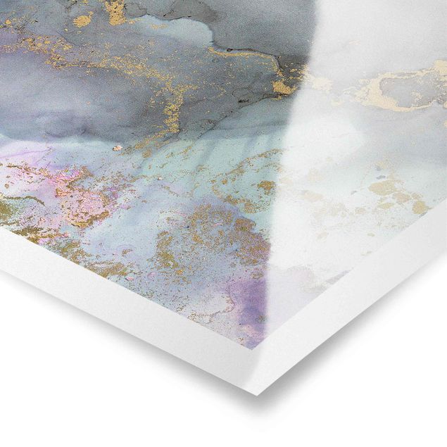 Tableaux de Andrea Haase Expériences de couleurs Marbre Pastel Et Or