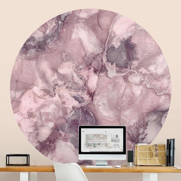 Papier peint marbre Expériences de couleurs - Marbre - violet