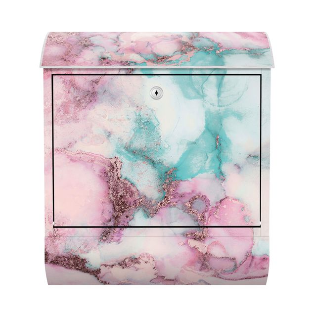 Tableaux de Andrea Haase Colour Experiments Marble Light Pink And Turquoise
