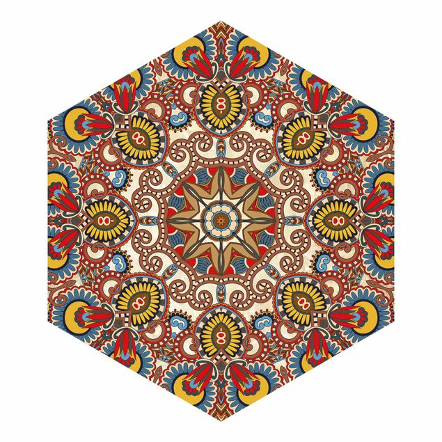 tapisserie panoramique Mandala coloré