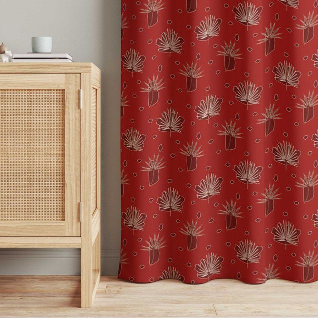 Déco murale cuisine Fern Leaves With Dots - Red