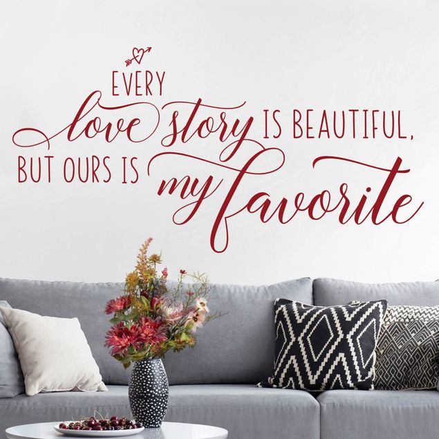 Stickers muraux citations proverbes Favorite Love Story