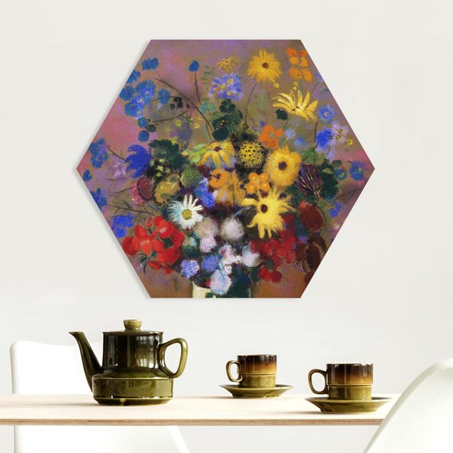 Décoration artistique Odilon Redon - Vase blanc avec des fleurs