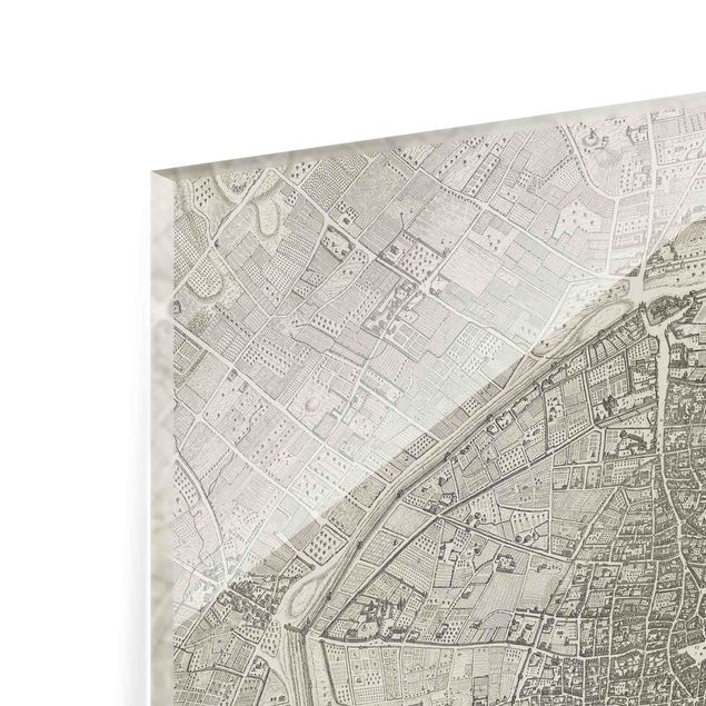 Fonds de hotte - Vintage Map Paris - Carré 1:1