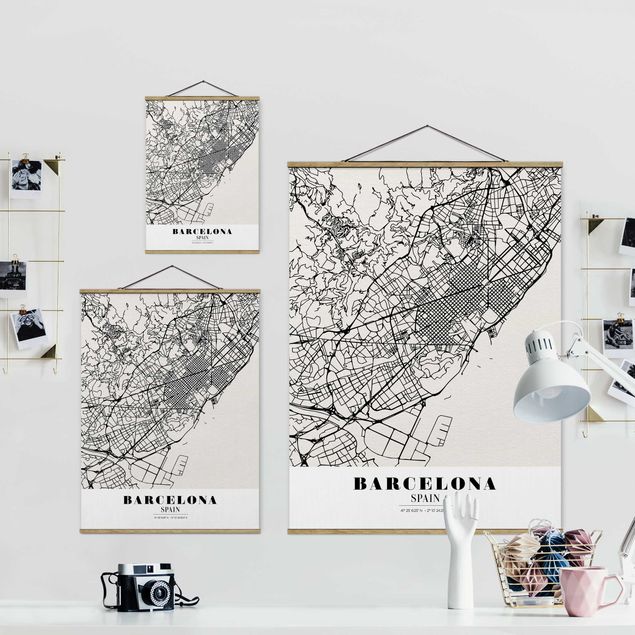 Tableau décoration Plan de ville de Barcelone - Classique