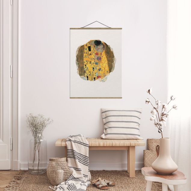 Tableau artistique Aquarelles - Gustav Klimt - Le baiser