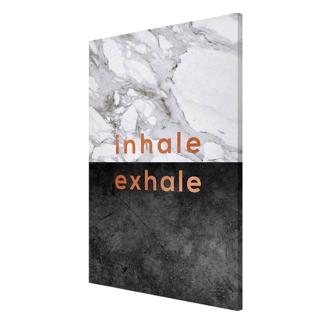 Tableaux modernes Inhale Exhale Cuivre et Marbre