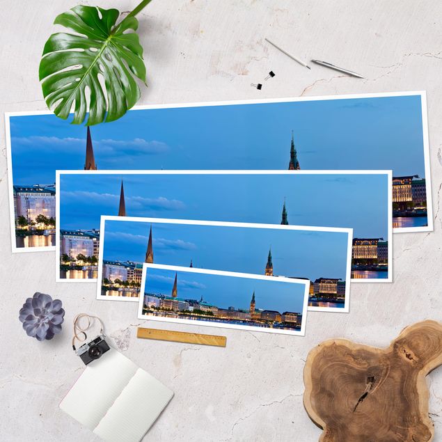 Poster panoramique architecture & skyline - Hamburg Skyline