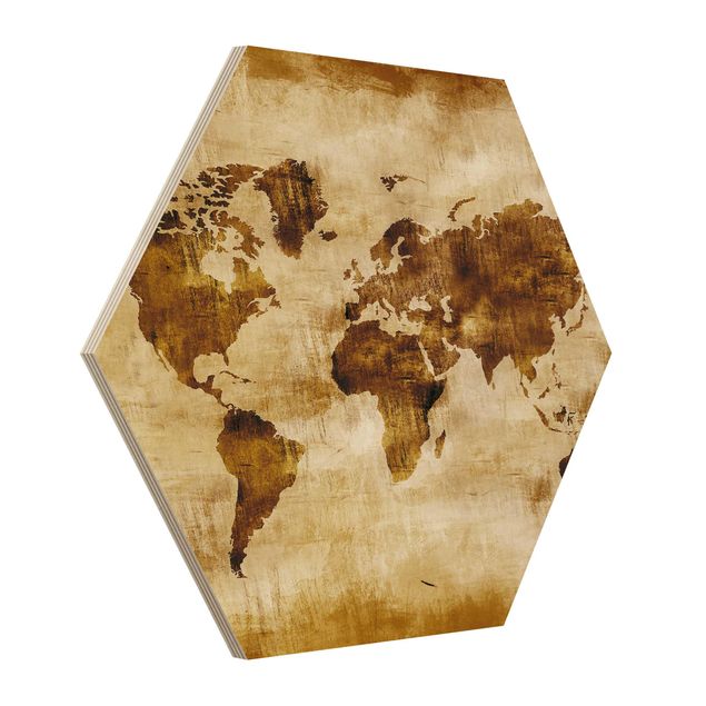 Tableaux en bois No.CG75 Carte du monde