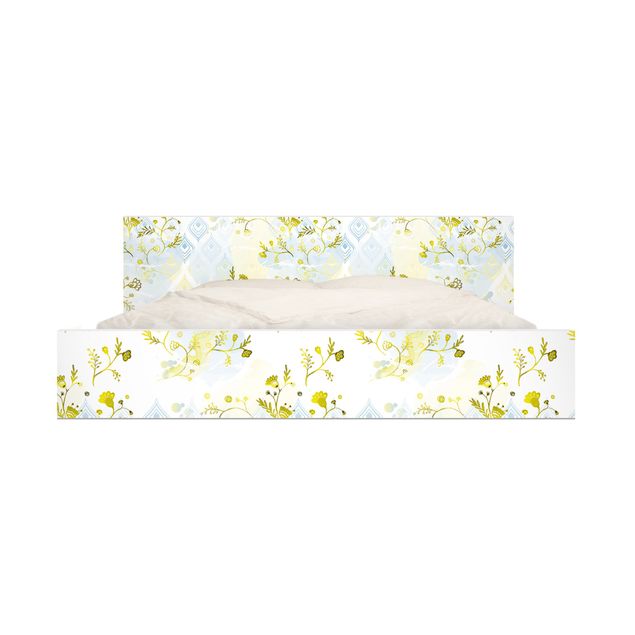 Papier adhésif pour meuble IKEA - Malm lit 160x200cm - oasis Floral pattern