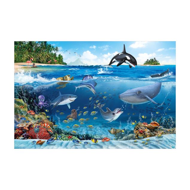 tapis chambre bleu Animal Club International - Le monde sous-marin avec des animaux