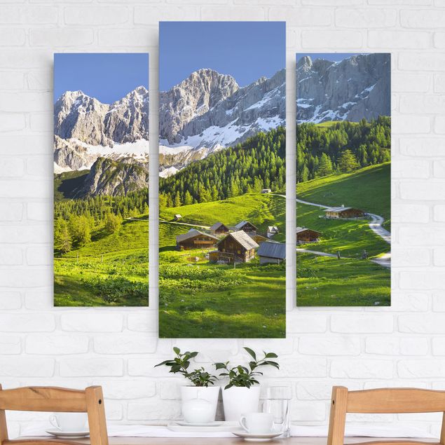 Impression sur toile 3 parties - Styria Alpine Meadow