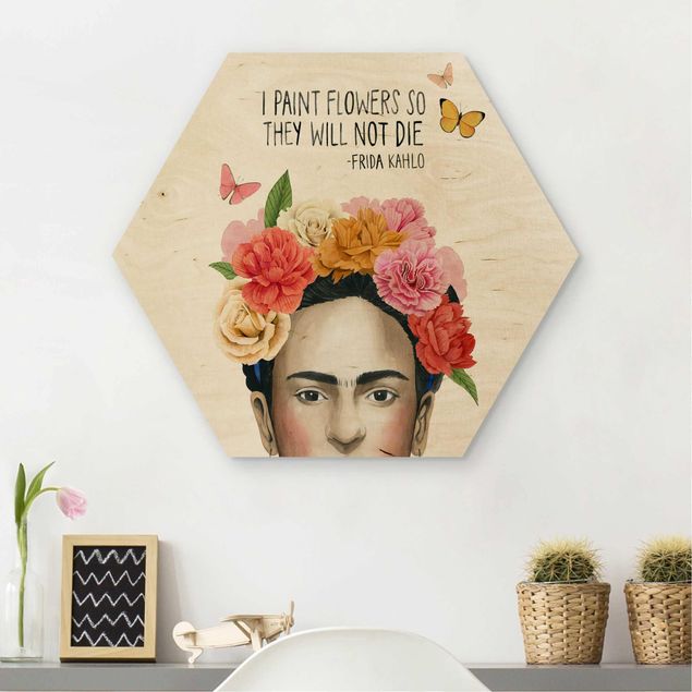 Tableaux en bois avec fleurs Pensées de Frida - Fleurs