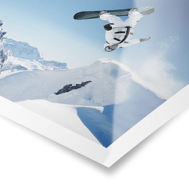 Posters muraux Snowboarder volant