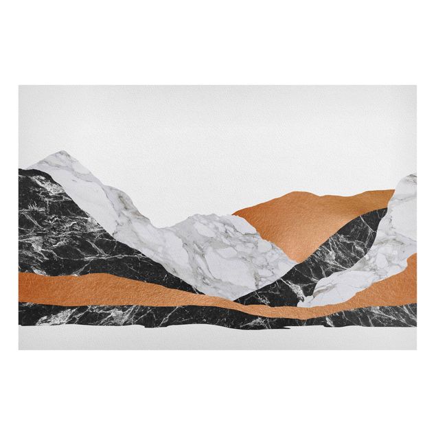 Tableaux paysage Paysage en marbre et cuivre