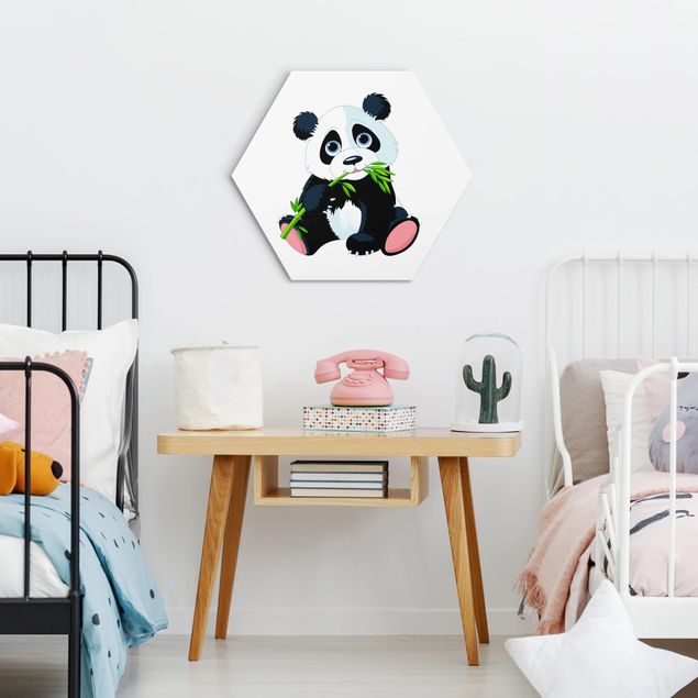 Tableau moderne Panda qui grignote