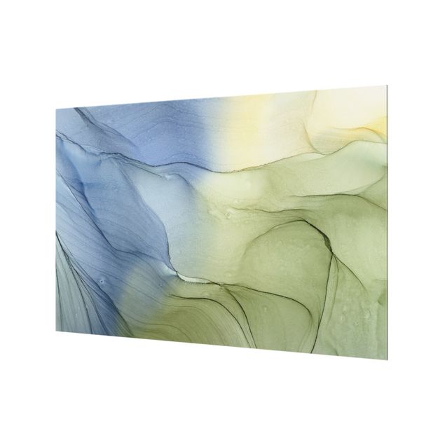 Fonds de hotte - Mottled Bluish Grey With Moss Green - Format paysage 3:2