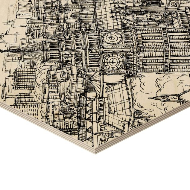Hexagone en bois - City Study - London Eye