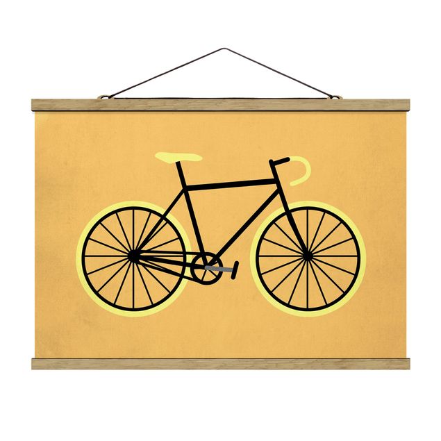 Tableau couleur jaune Bicyclette en jaune