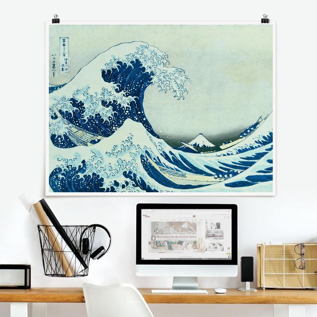 Déco murale cuisine Katsushika Hokusai - La grande vague à Kanagawa
