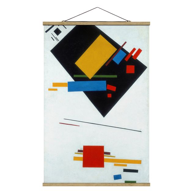 Tableau art abstrait Kasimir Malewitsch - Trapèze noir et carré rouge