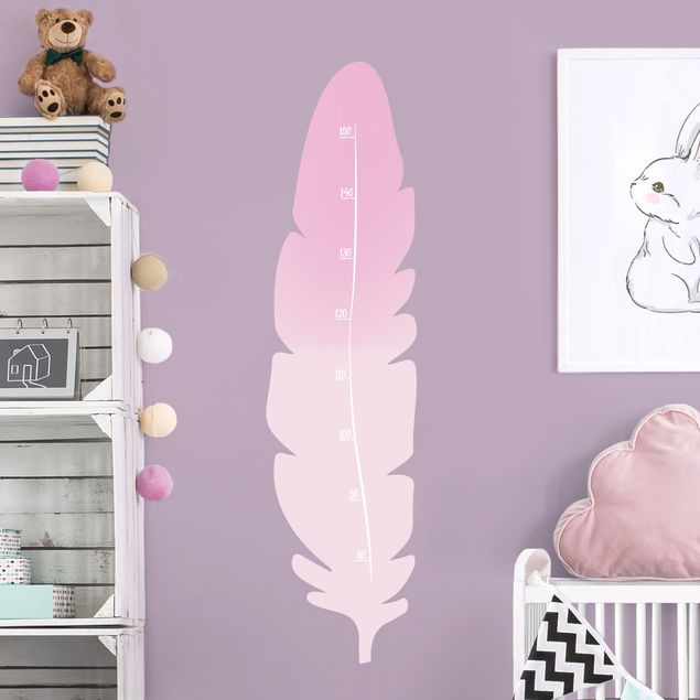 Toise sticker mural enfant - Feather Pink