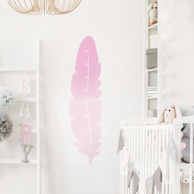 Toise sticker mural enfant - Feather Pink