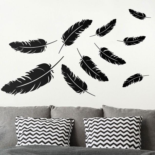 Autocollant mural plume Plumes