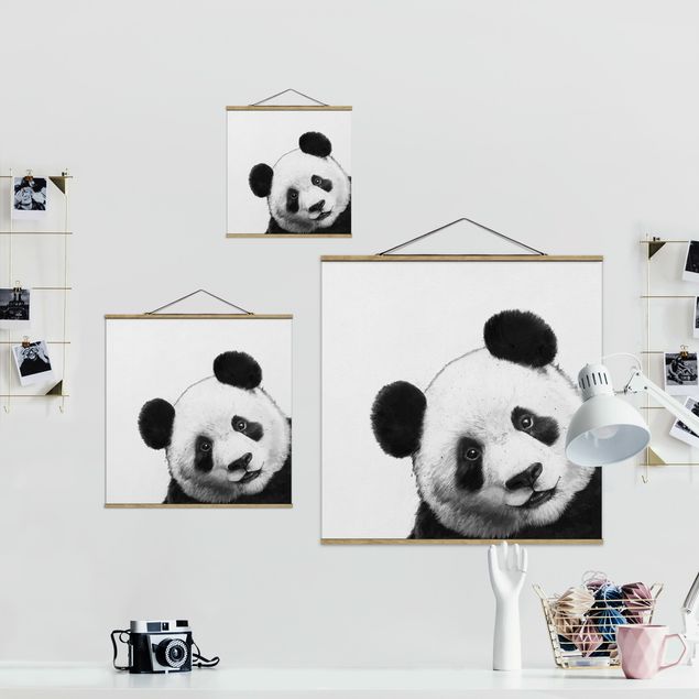 Tableaux reproduction Illustration Panda Dessin Noir Et Blanc