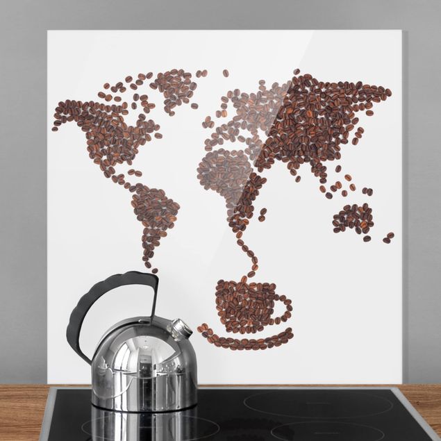 Déco murale cuisine Le café autour du monde