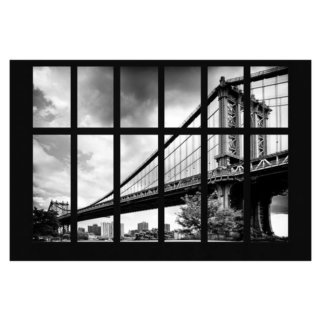 tapisserie panoramique Window Manhattan Bridge NY
