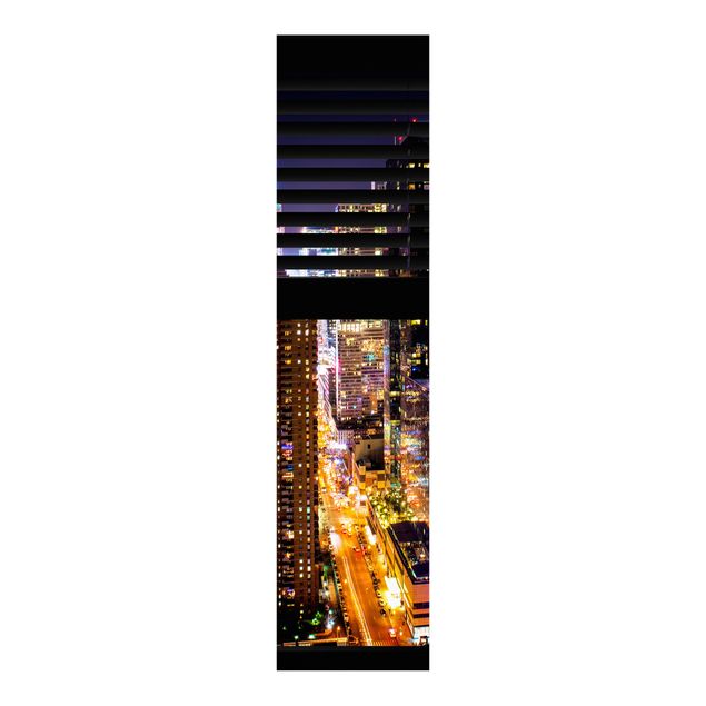 Panneaux coulissants avec architecture et skyline Window View Blinds - Manhattan at night