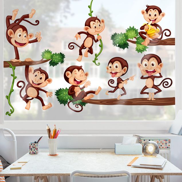 Déco chambre enfant Famille de singes