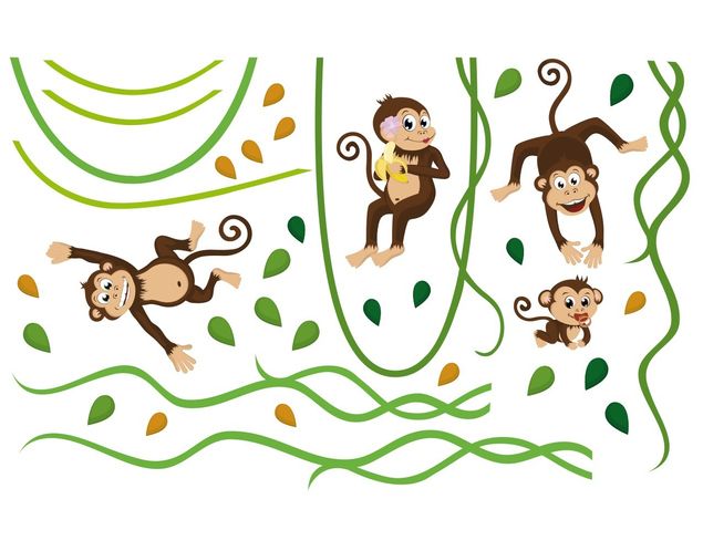 Stickers fenêtre animaux Band de singes