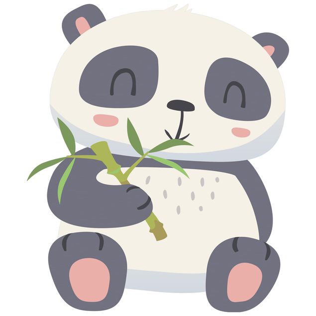 Film adhésif décoratif Panda qui grignote du bambou