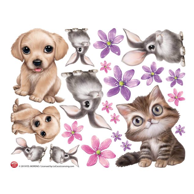 Stickers fenêtre animaux Set Pets