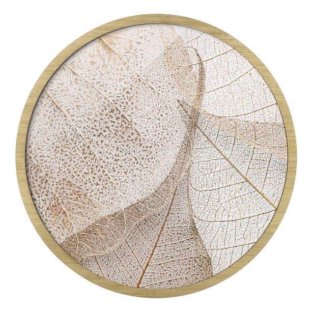 Tableaux Structure de feuilles délicates en or