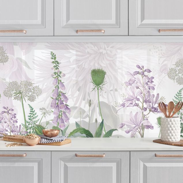 Déco mur cuisine Digitalis dans une prairie de fleurs délicates