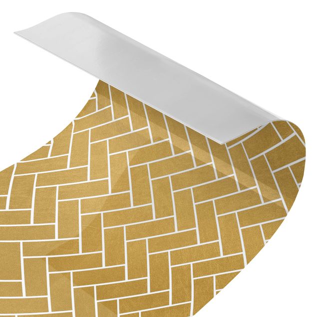 Revêtement mural de douche - Fish Bone Tiles - Golden Look White Joints