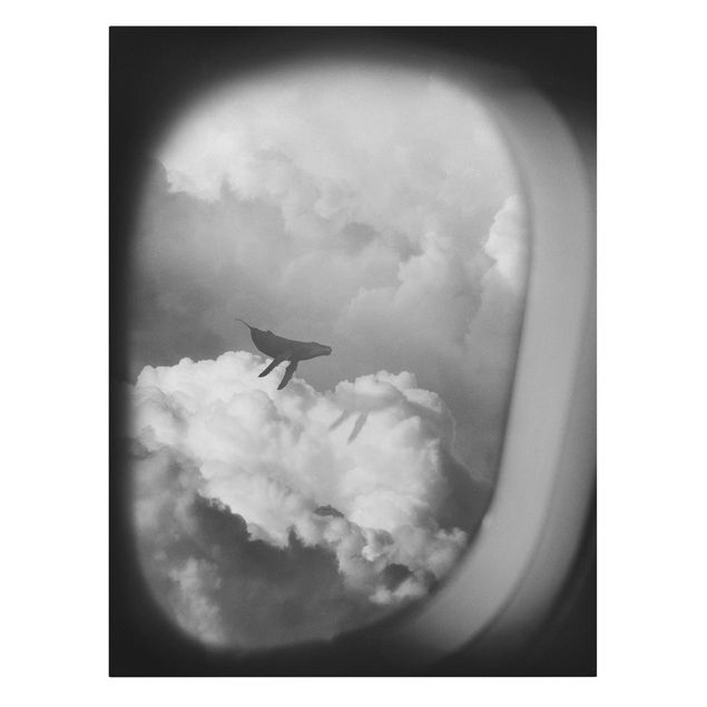 Tableau animaux Baleine volante dans les nuages