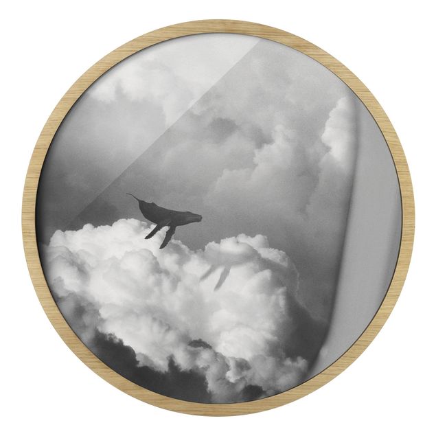 Tableau moderne Baleine volante dans les nuages