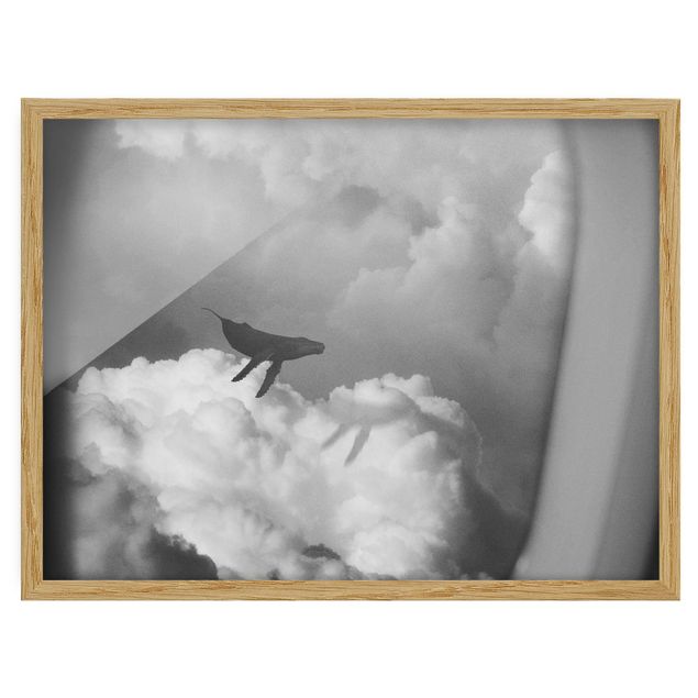 Tableaux moderne Baleine volante dans les nuages