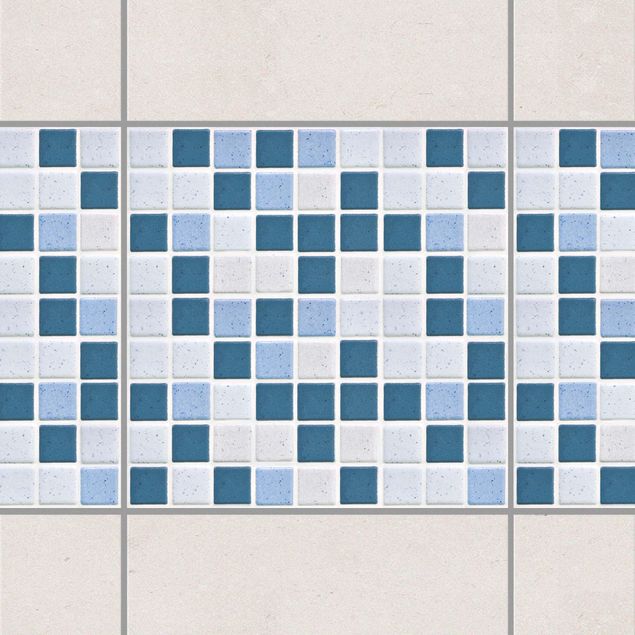 Déco mur cuisine Carreaux de mosaïque bleu gris
