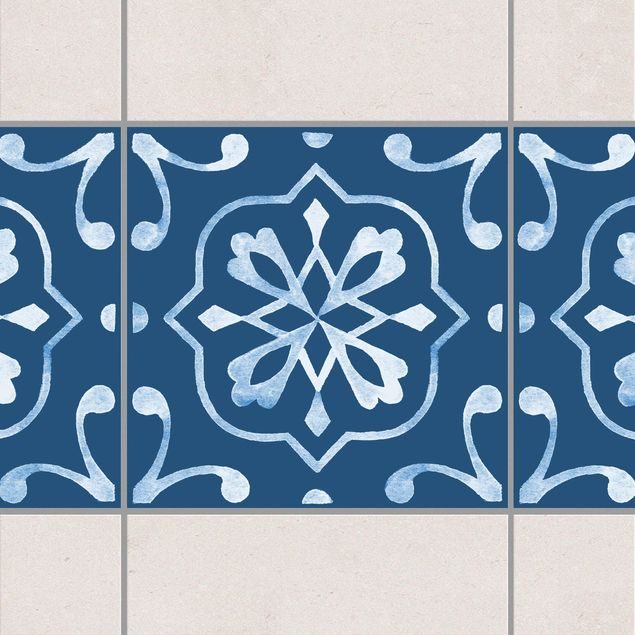 Déco murale cuisine Motif blue foncé et blanc Série No.4