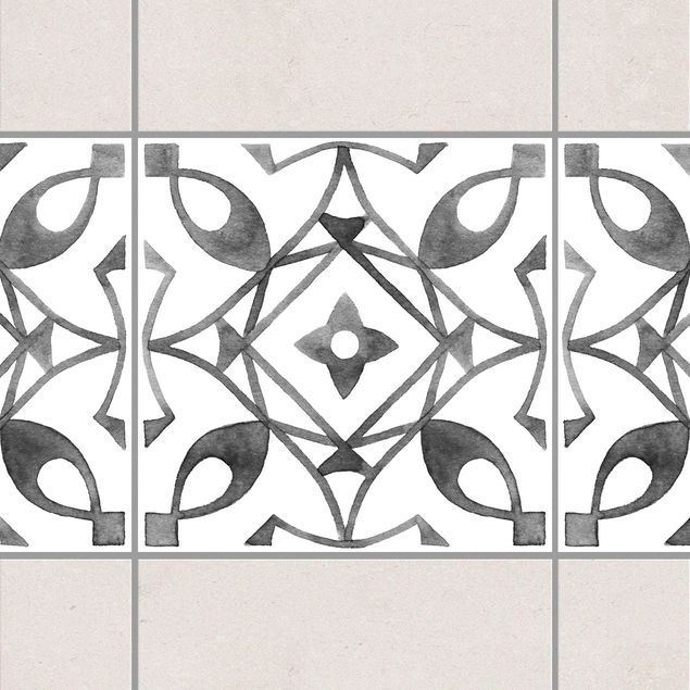 Déco mur cuisine Pattern Gray White Series No.8