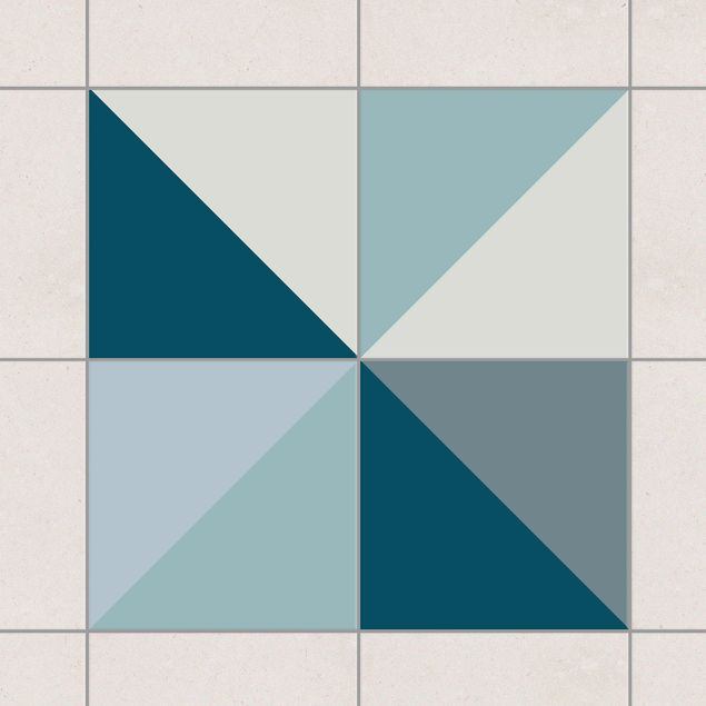 Déco mur cuisine Blue Triangle Pattern