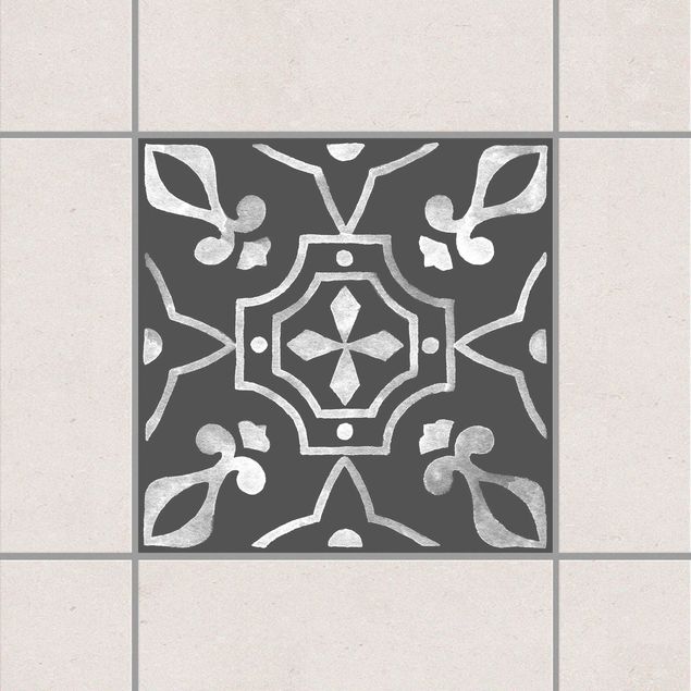 Déco mur cuisine Pattern Dark Gray White Series No.08