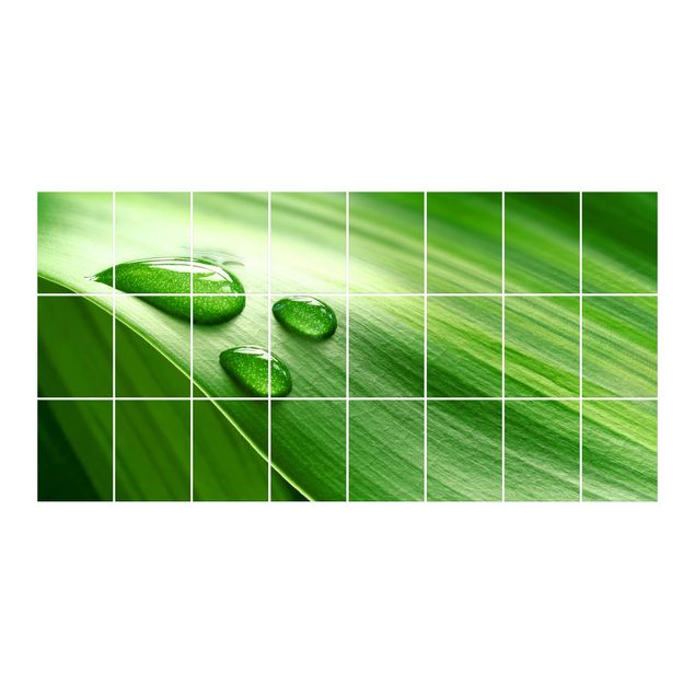 Sticker pour carrelage - Banana Leaf With Drops
