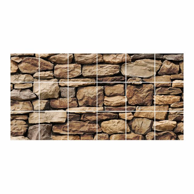 Sticker pour carrelage - American Stone Wall
